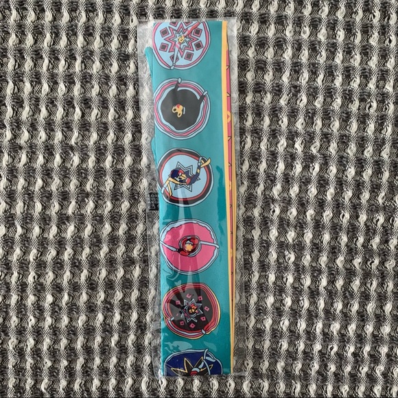 Twilly for handbags 👜 orange Blue tribal reverse pattern - Picture 3 of 3